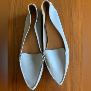 J crew grey pointy leather flats 8.5